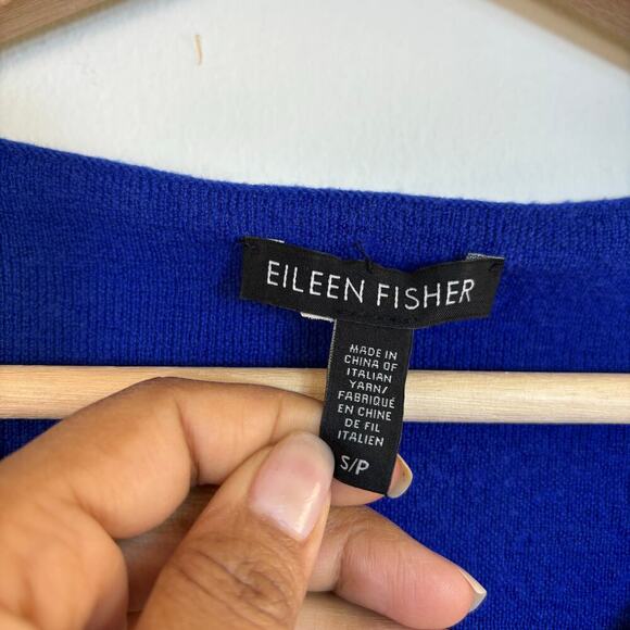 Eileen Fisher 3/4 V Neck Superfine Merino Wool Sweater Sz Small Luxury Minimal - Picture 9 of 15